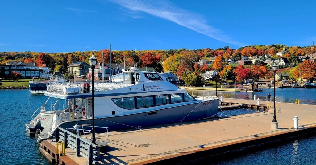 Cruiser docked in the fall.