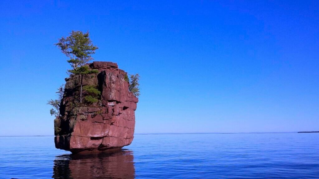 Why the Apostle Islands are a Camping Lover's Dream: rock formation near Stockton Island