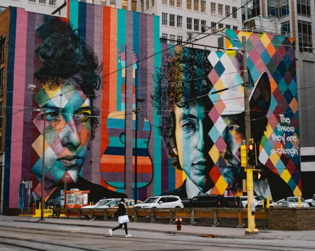 The Road Less Traveled: Bob Dylan Mural in Minneapolis, MN