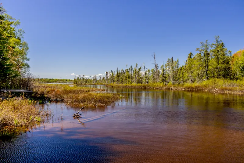 Views of a lagoon from a Stockton Island hike