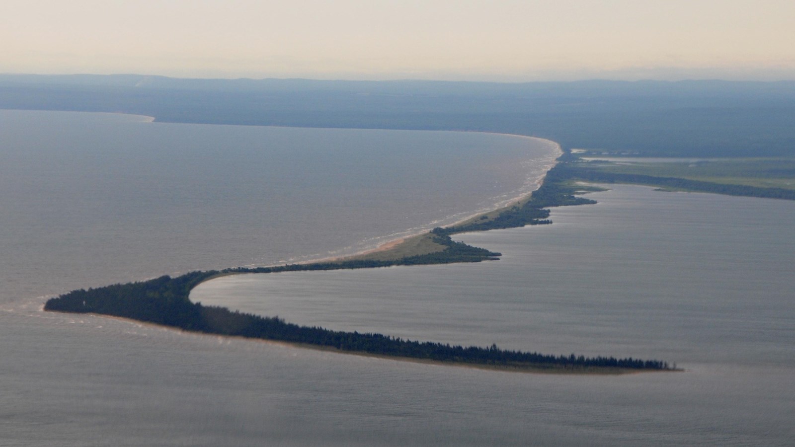 Long Island of Apostle Islands, a peninsula that curves in Lake Superior