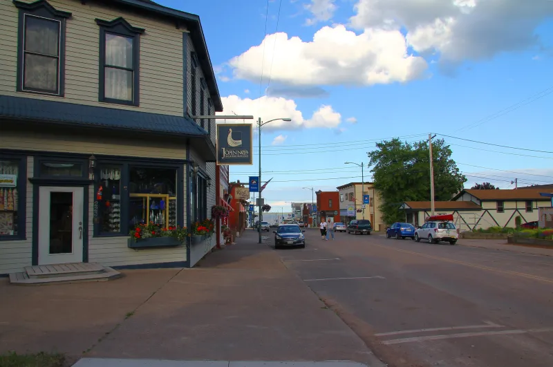 Photo credit to Michael Hicks. On the edge of the business district in Bayfield